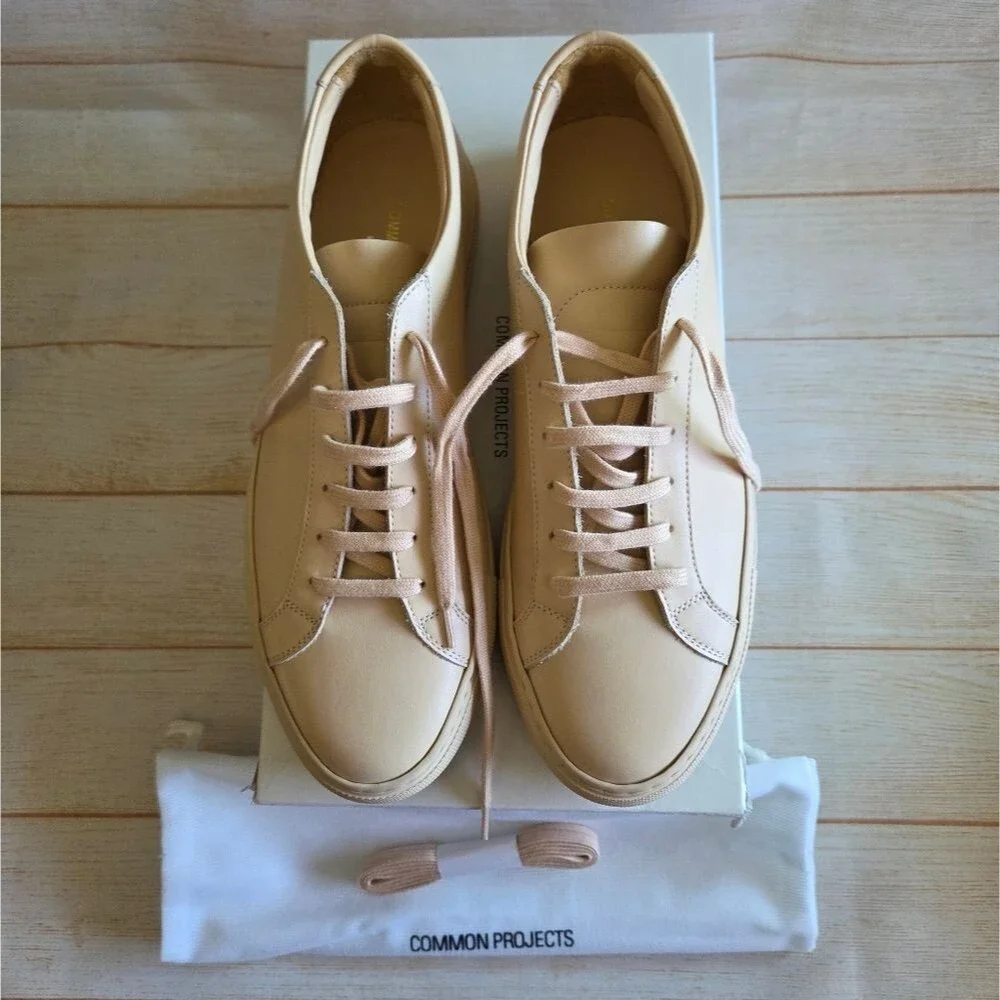 Common Projects Achilles Low Sneakers Nude Size 40 Made In Italy Unisex